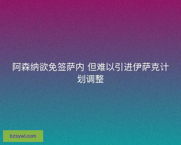 阿森纳欲免签萨内 但难以引进伊萨克计划调整
